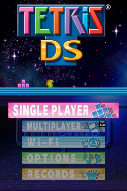Tetris DS (Nintendo DS) screenshot: The Title Screen.