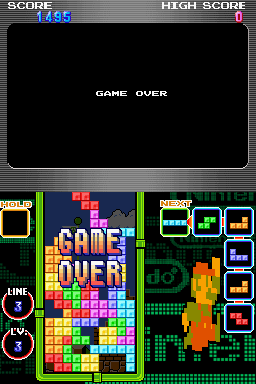 Tetris DS (Nintendo DS) screenshot: Ugh, I'm bad at this...