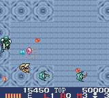 Space Marauder (Game Boy Color) screenshot: Shooting in two directions at once