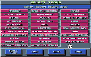Goal! (Amiga) screenshot: Selecting teams