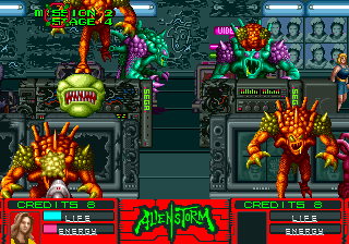 Alien Storm (Arcade) screenshot: Face bitter