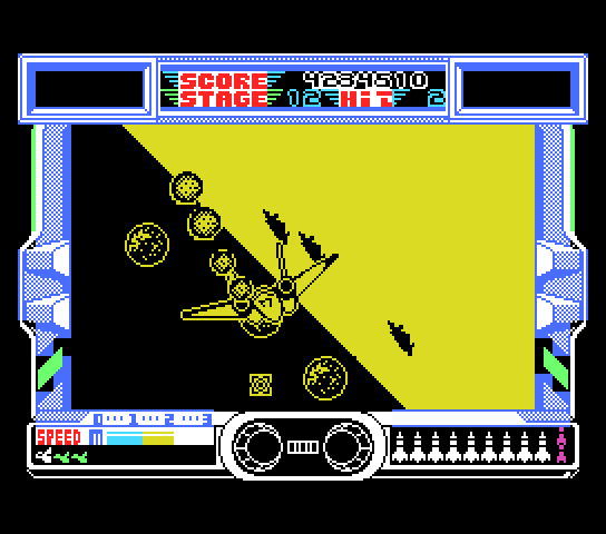 After Burner II (MSX) screenshot: A roll in stage 11