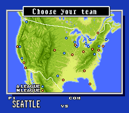 Super Bases Loaded 3: License to Steal (SNES) screenshot: Choose a team