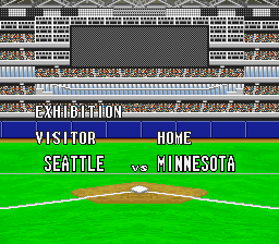 Super Bases Loaded 3: License to Steal (SNES) screenshot: The matchup
