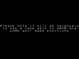 Shard of Inovar (ZX Spectrum) screenshot: Zenobi Software released the game on a disc, it loads with this warning