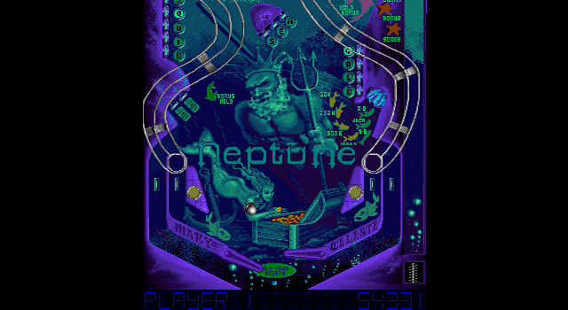 Pinball Arcade (DOS) screenshot: Neptune, SVGA, bottom