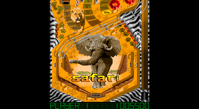 Pinball Arcade (DOS) screenshot: Safari, SVGA, bottom