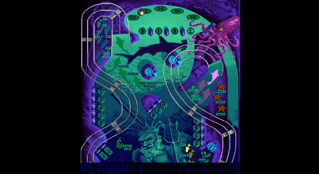 Pinball Arcade (DOS) screenshot: Neptune, SVGA, top
