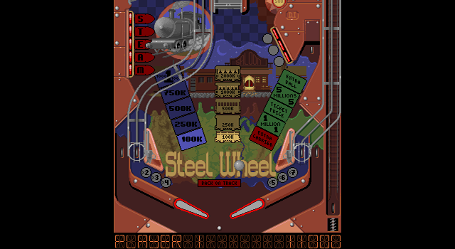 Pinball Arcade (DOS) screenshot: Steel Wheels, SVGA, bottom