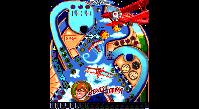Pinball Arcade (DOS) screenshot: Stall Turn, SVGA, top