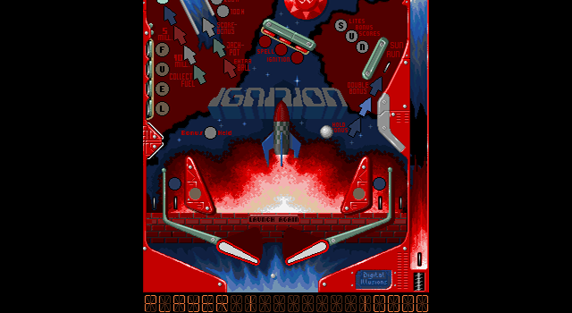 Pinball Arcade (DOS) screenshot: Ignition SVGA, bottom
