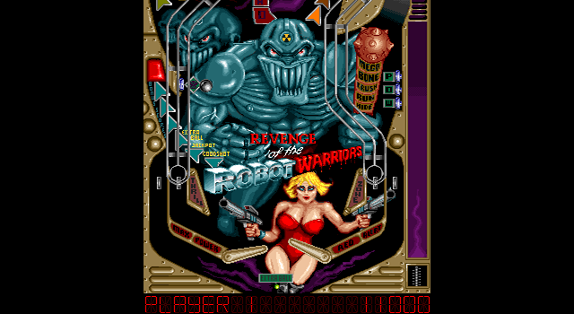 Pinball Arcade (DOS) screenshot: Revenge of the Robot Warriors, SVGA, bottom