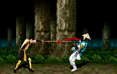 Mortal Kombat II (Arcade) screenshot: Oooppps... the neck