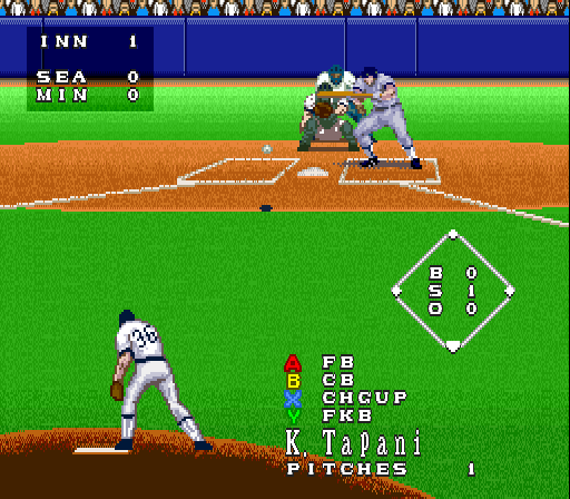 Super Bases Loaded 3: License to Steal (SNES) screenshot: Bunting