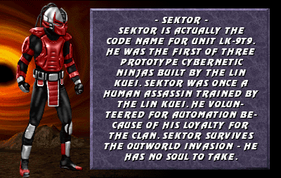 Mortal Kombat 3 (Arcade) screenshot: Presentation: Sektor
