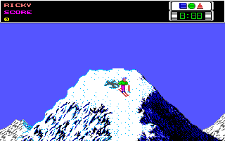 Ski or Die (Amiga) screenshot: Downhill Blitz - Starting out.