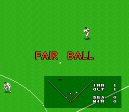 Super Bases Loaded 3: License to Steal (SNES) screenshot: Fair ball