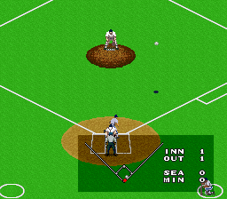 Super Bases Loaded 3: License to Steal (SNES) screenshot: Hit the ball