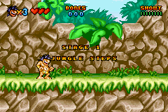 Prehistorik Man (Game Boy Advance) screenshot: Stage 1: Jungle Steps