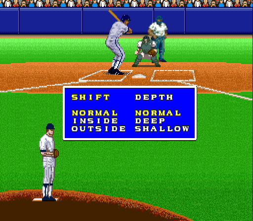 Super Bases Loaded 3: License to Steal (SNES) screenshot: Stance options