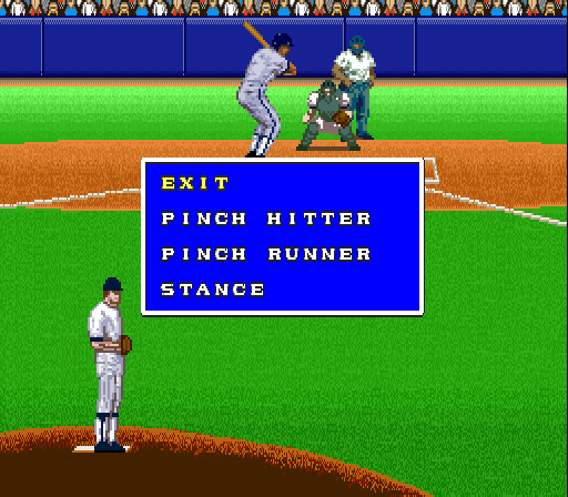Super Bases Loaded 3: License to Steal (SNES) screenshot: Time out while batting