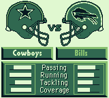 NFL Quarterback Club (Game Boy) screenshot: Choose your teams.