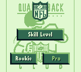 NFL Quarterback Club (Game Boy) screenshot: Pro or rookie?