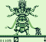 Ninja Spirit (Game Boy) screenshot: The first boss.