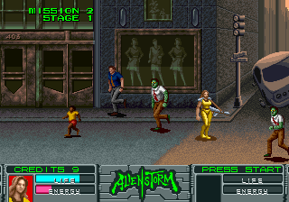 Alien Storm (Arcade) screenshot: Mission 2