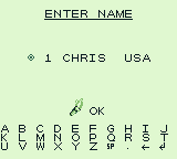 Olympic Summer Games (Game Boy) screenshot: Enter your name