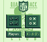 NFL Quarterback Club (Game Boy) screenshot: Play as players or Xs and Os?