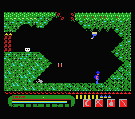 Livingstone I Presume? (MSX) screenshot: Fell into acave (MSX 1 version)