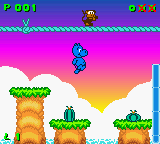 Das Geheimnis der Happy Hippo-Insel (Game Boy Color) screenshot: Watermelon = "Trampolin"?