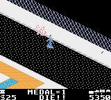720º (Game Boy Color) screenshot: I must skate to a park or die. If the swarm catches me, I lose a life.