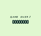 The Pagemaster (Game Boy) screenshot: I lost all my lives and didn't continue. Game over.