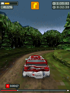 Rally Master Pro (J2ME) screenshot: It's started to rain