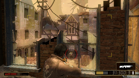 Resistance: Retribution (PSP) screenshot: Shooting from behind cover