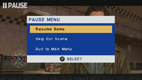 Silent Hill: Shattered Memories (PSP) screenshot: Pause menu, like the others, looks like an old VCR.