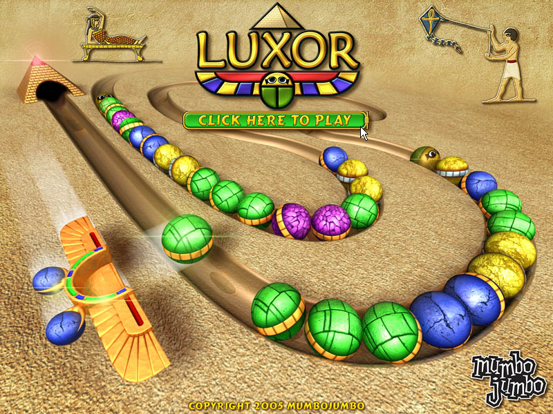 Luxor (Windows) screenshot: Title screen