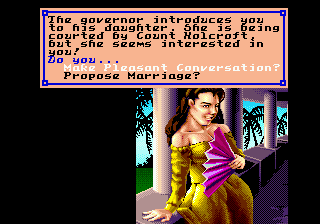 Pirates! Gold (Genesis) screenshot: Governor's daughter.