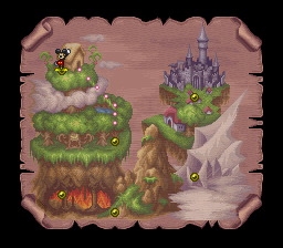 The Magical Quest Starring Mickey Mouse (SNES) screenshot: The world map