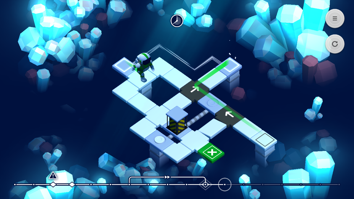 Causality (iPhone) screenshot: Some levels includes teleportation and even time travel.
