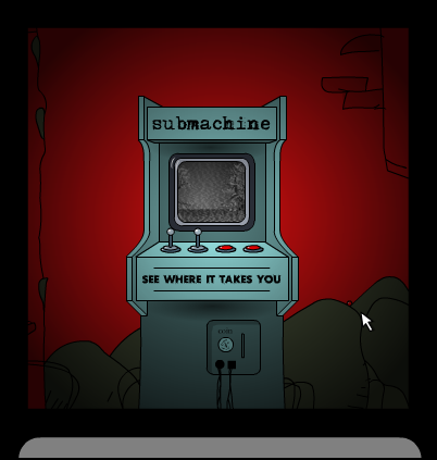 Submachine 2: The Lighthouse (Browser) screenshot: The words "See where it takes you" are very fitting because the series would develop incredibly, from a simple "escape the room" to an infinite mechanical world.