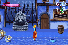 Disney's Cinderella: Magical Dreams (Game Boy Advance) screenshot: Fleeing from the guards