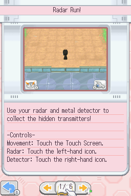 MySims: Agents (Nintendo DS) screenshot: Instructions for the 'Radar Run!' minigame