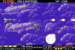 Phalanx (Game Boy Advance) screenshot: Going down