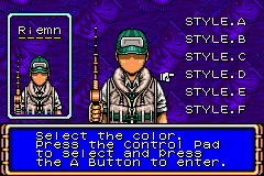 American Bass Challenge (Game Boy Advance) screenshot: There are several outfits available.