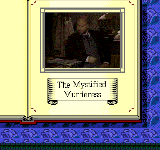 Sherlock Holmes: Consulting Detective (TurboGrafx CD) screenshot: Mystified Murderess case intro