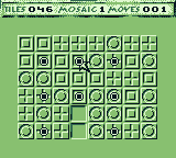 Tesserae (Game Boy) screenshot: I selected a tile and these are where I can go.
