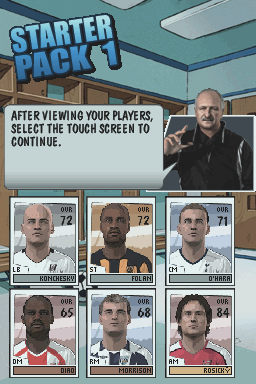 Football Academy (Nintendo DS) screenshot: Our first player pack
